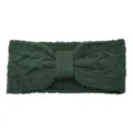 Fascia per capelli in maglia verde scuro con fiocco caldo copricapo invernale - Verde Scuro