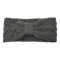 Fascia in maglia grigio scuro con fiocco, accessorio per capelli invernale caldo donna. - Grigio scuro