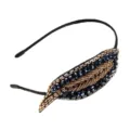 Elegant beaded feather crystal headband, exquisite handmade hair hoop for women and party. - Q Leaf