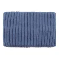Bandeau tricoté côtelé bleu pour femme, large bandeau de cheveux d'hiver et accessoire de sport doux. - Bleu Brume