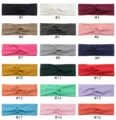 Summer solid color ribbed cross headband elastic stretch hair band breathable hair accessory - Multicolor