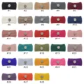 Detailed view showing knitted rhinestone headband color variants for winter warmth. - Multicolor
