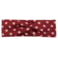 Red polka dot cross headband for women, stylish fabric knotted hair band for yoga and sports. - Red Polka Dot