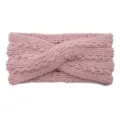 Cozy pink chunky knit headband with twisted design, soft winter ear warmer hair accessory. - Hair Band / Pink
