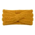 Chunky knit headband winter warm hair band cross twist ear warmer yellow hair accessories - Hair Band / Turmeric