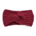 Rotes gestricktes Stirnband mit Silberfäden, elastisches Winter Haarband Damen Hauptbild - Jujuberot