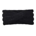 Black chunky knit twist headband warm winter ear warmer stylish hair accessory for women - Hair Band / Black