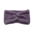 Purple chunky knit headband winter ear warmer twisted hair band cozy yoga accessory - Purple