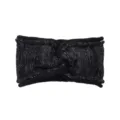 Cinta para el pelo de punto negro con hilo metálico y diseño cruzado, accesorio cálido de invierno. - Negro