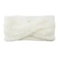 White Knitted Headband, Winter Warm Hair Band, Acrylic Cross Ear Protection Hair Accessory - Hair Band / White