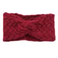 Red twist knit headband winter warm wool ear warmer hair accessory soft chic stylish - Red