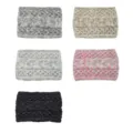 Knit headband chunky cable ear warmer winter hair band cozy stretch winter accessory - Multicolor