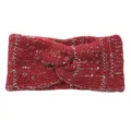 Knitted sequin twist headband detail, winter warm wool hair accessory for women daily wear. - Jujube Red