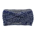 Women metallic knitted twist headband winter warm hair band fashion hair accessories - Navy Blue