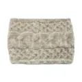 Gemütliches Zopfmuster-Stirnband, breiter warmer Ohrenwärmer aus weicher Wollmischung. - Kamell Creme