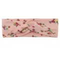 Détail en gros plan du motif en tissu et de la texture nouée du bandeau floral rose. - Rose Floral À Pois (#7)