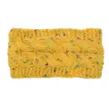 Fascia per capelli in maglia a trecce gialla con punti colorati, accessorio invernale donna. - Giallo Fiammato