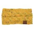 Women Yellow Cable Knit Headband Speckled Yarn Winter Ear Warmer Hair Accessories - Yellow Speckled