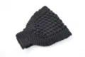 Black knitted bubble stitch hair band winter warm ear warmer fashion headband accessory - Black