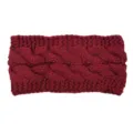 Fascia per capelli in maglia bordeaux da donna, spessa fascia invernale in lana calda. - Borgogna