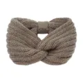 Gebreide twist haarband voor dames, stijlvolle winter haaccessoire in effen kleur voor comfort. - Khaki