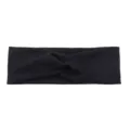 Black ribbed knit twist headband for women sports and daily wear elastic hair band style. - Black