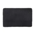 Black solid color ribbed knit headband, thick winter warm hair band for sports and washing face. - Black