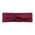 Wine Red Ribbed Knitted Cross Headband Elastic Hair Band for Women Daily Wear Sport - Burgundy