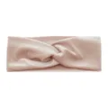 Rosa Samt gedrehter Haarreif fuer Damen, weiches elastisches Haarband fuer Yoga und Sport. - Beige
