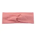 Pink diamond patterned twisted athletic headband, breathable fabric yoga hair accessory for women. - Pink
