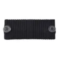 Black knitted headband with buttons elastic hair band sports yoga hair accessories ear saver. - Black