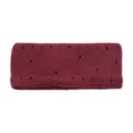 Burgundy double layer knitted distressed headband for yoga, sports, and daily wear. - Burgundy