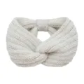 Witte gebreide twist haarband voor dames, dikke wollen haarband voor dagelijks gebruik. - Beige