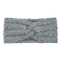 Grey knitted twist headband winter warm fleece hair band elastic ear warmer cute hair accessories - Gray