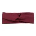 Burgundy twist headband with diamond knit texture, perfect for sports, yoga, and daily face washing. - Burgundy