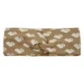 Geknotetes Strick Stirnband mit Herz Muster, braunes Haarband fur Yoga und Gesichtsreinigung. - Khaki