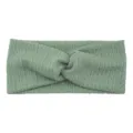 Bandeau croisé en tricot vert pour femme, accessoire de cheveux élastique pour yoga et sport. - Vert