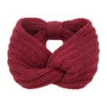 Rode gebreide twist haarband winter warme hoofdband casual dagelijkse mode accessoire - Bordeauxrood