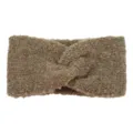 Fascia per capelli marrone in peluche, morbido cerchietto elastico in maglia per sport e yoga. - Kaki
