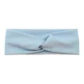 Light blue twisted headband for sports, yoga, and face washing, made of elastic fabric. - Light Blue