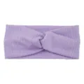 Bandeau croise en tricot mauve, bandeau elastique pour le sport, le yoga et le visage. - Mauve Clair