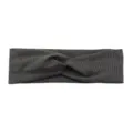 Dark grey ribbed knit twist headband, breathable elastic stretch hair band for women daily wear. - Dark Gray