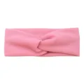 Pink twisted headband for sports yoga face washing breathable elastic fabric hair accessory SKU - Peach Pink