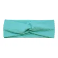 Mint green twist headband, breathable waffle knit fabric, stylish sports hair accessory. - Mint Green