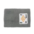 Bandeau tricoté gris avec patch brodé, accessoire de cheveux chaud pour sport et yoga. - Gris foncé
