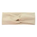 Solid color twisted fabric headband for women, soft elastic hair band for yoga and daily wear. - Beige