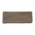 Brown double layer knitted headband with distressed hole details for washing face, yoga, sports. - Khaki