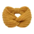 Gele gebreide twist haarband winter warme hoofdband zacht gezellig stijlvol haaraccessoire - Gembergeel