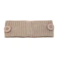 Bandeau en tricot côtelé avec boutons pour masques, bandeau élastique pour le sport et le yoga. - Kaki