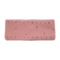 Pink knitted distressed headband, soft wool hair accessory for daily yoga and sports. - Dusty Pink